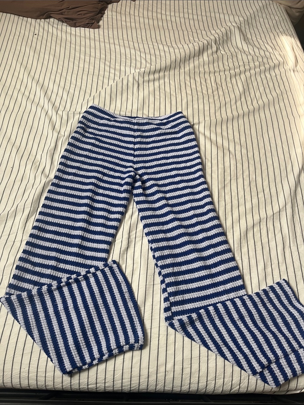 SHEIN Blue & White Striped Knit Set